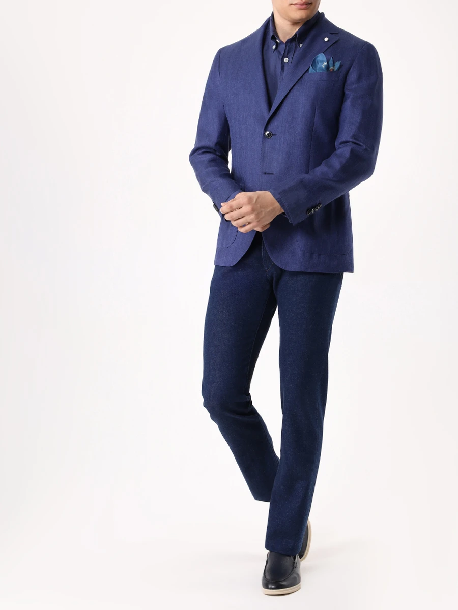 Рубашка Regular Fit льняная BOSS 50522592/412 Синий  Фото 2