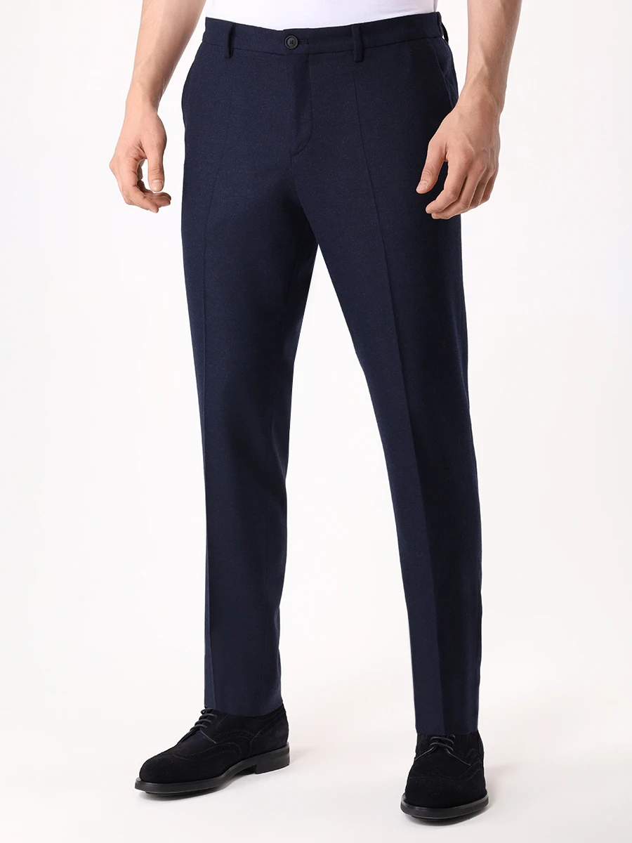 Брюки однотонные BOSS 50530644/405 Синий  Фото 4