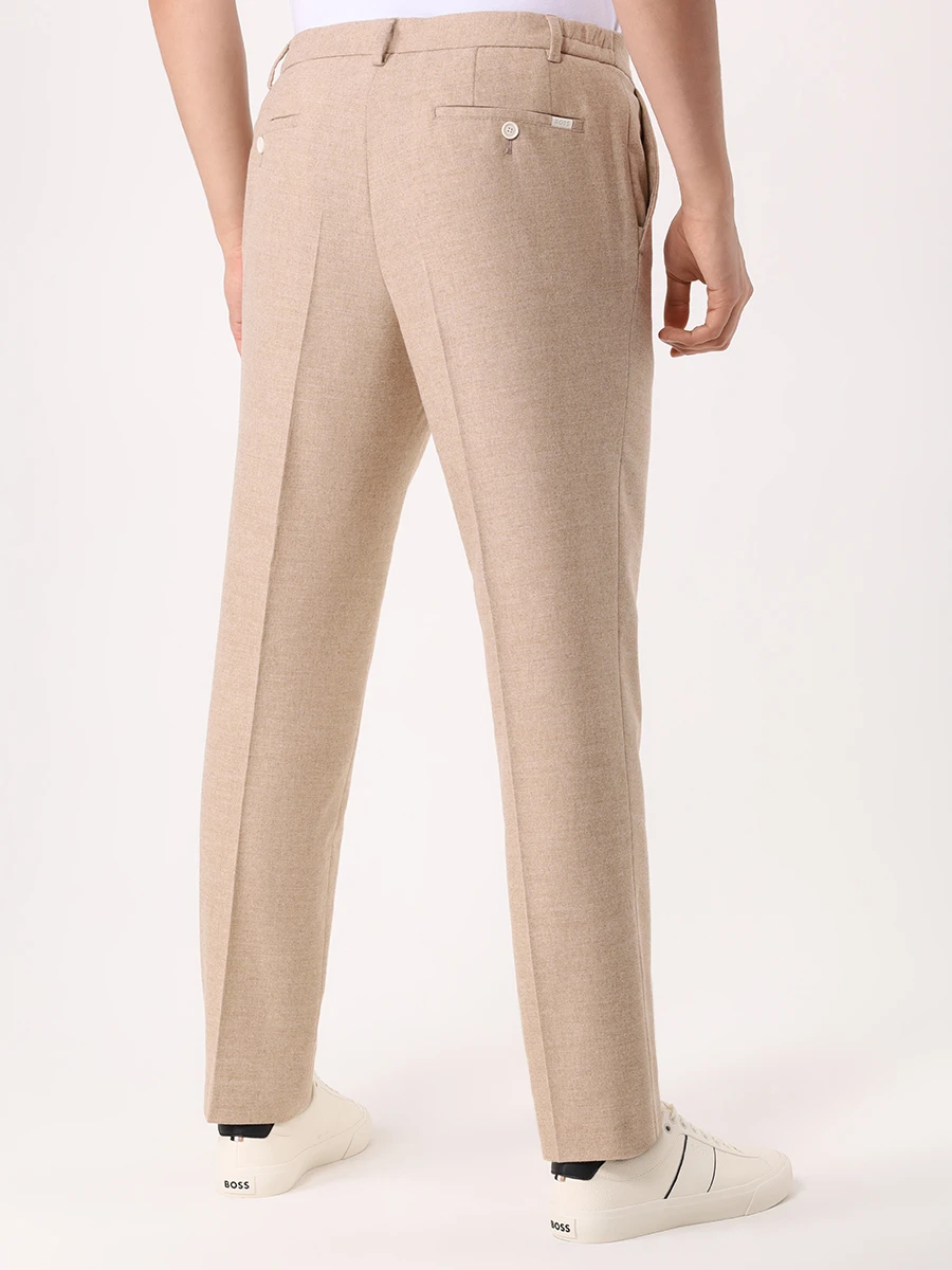 Брюки однотонные BOSS 50530644/131 Бежевый  Фото 3