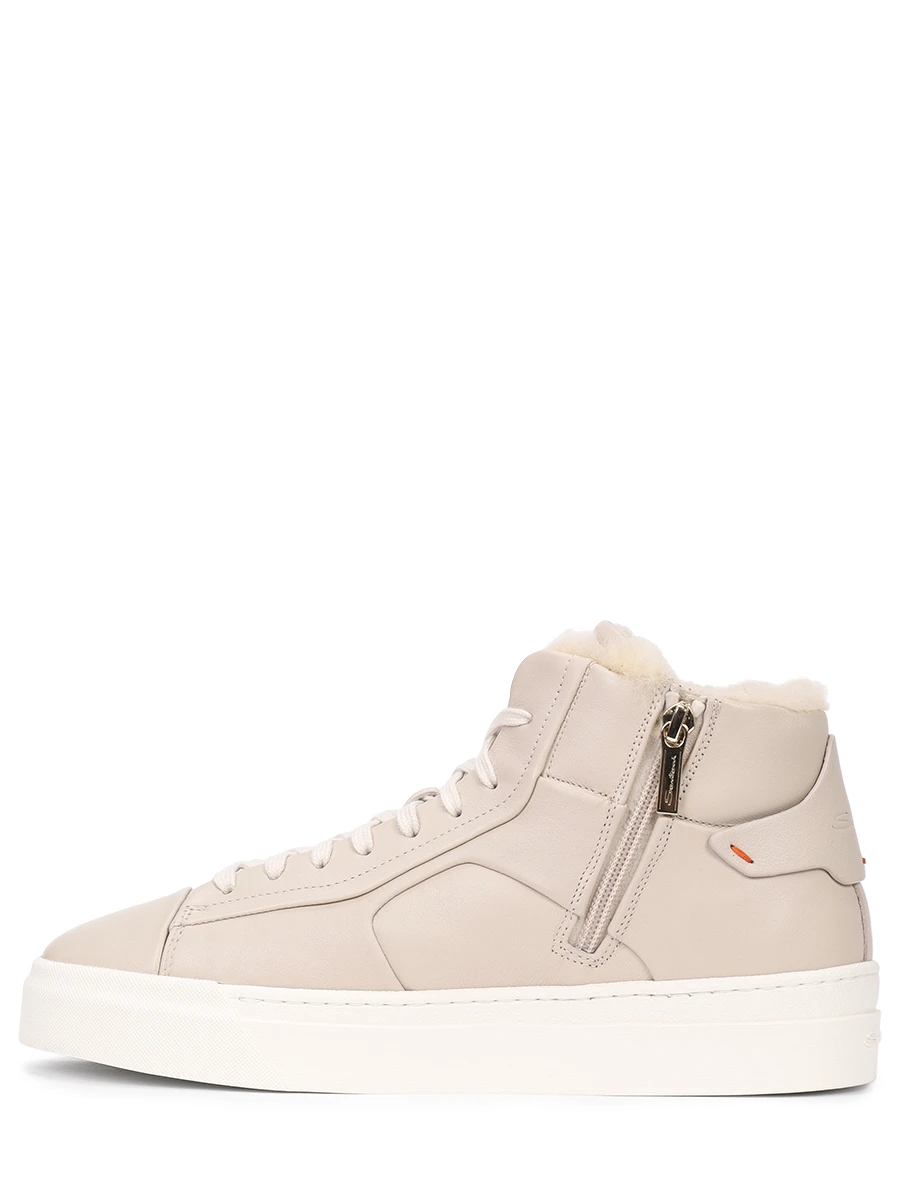 Кеды кожаные на меху SANTONI WBGG60943PNNPAIYE32 Бежевый  Фото 3
