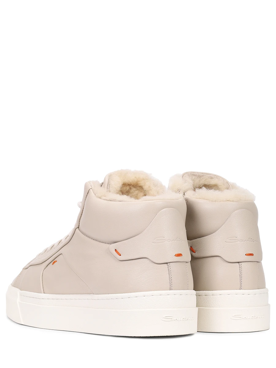 Кеды кожаные на меху SANTONI WBGG60943PNNPAIYE32 Бежевый  Фото 4
