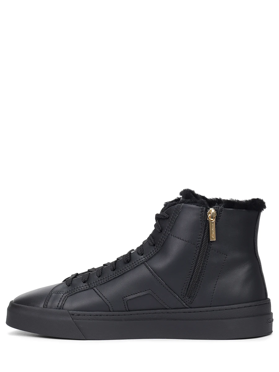 Кеды кожаные на меху SANTONI MBGG21932NEOPATFN20 Черный  Фото 3