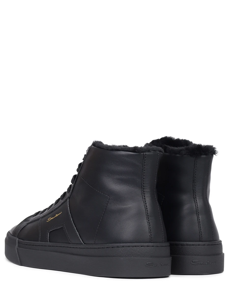 Кеды кожаные на меху SANTONI MBGG21932NEOPATFN20 Черный  Фото 4