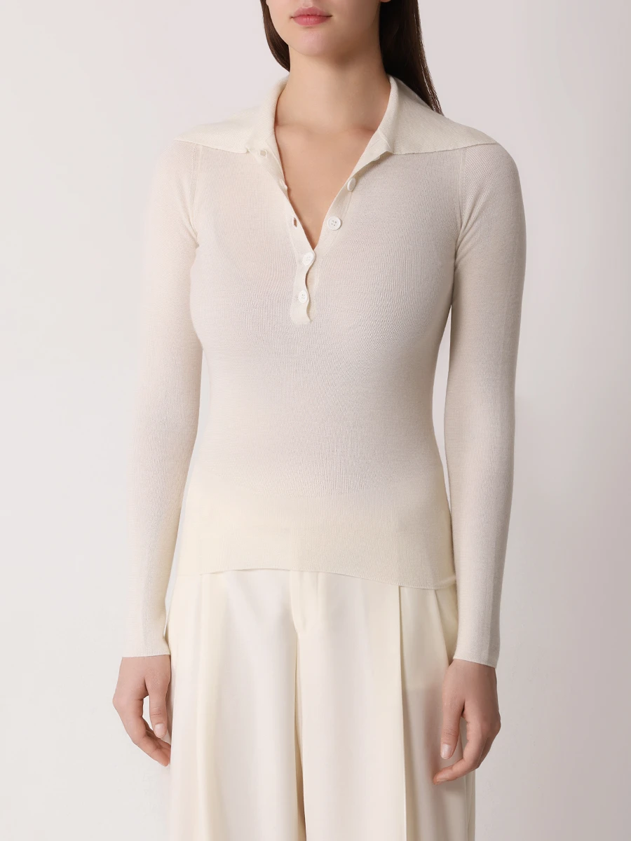 Поло кашемировое JACOB LEE WKS027AW24TF Кремовый  Фото 4