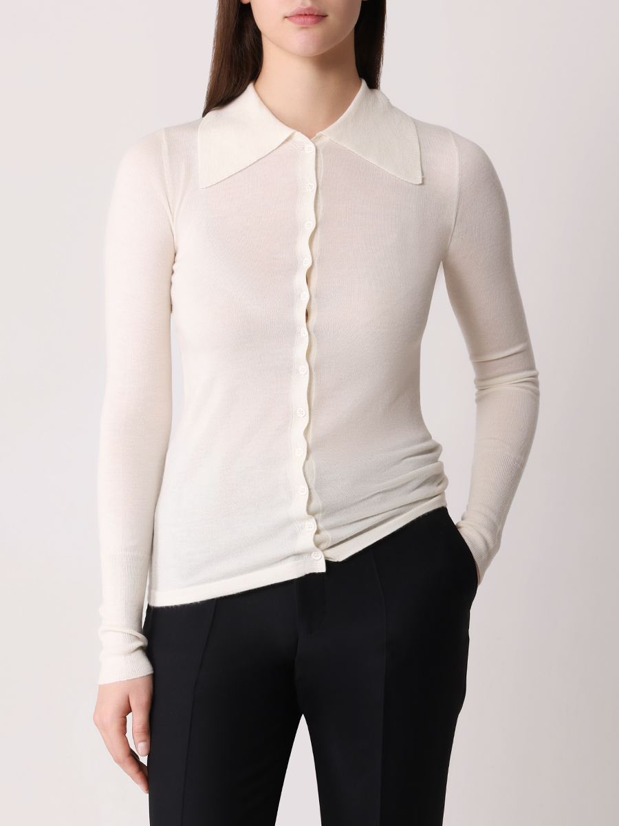 Рубашка кашемировая JACOB LEE WKS025AW24TF Кремовый  Фото 4