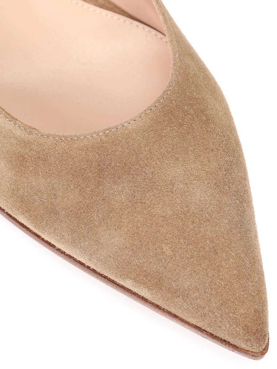 Туфли замшевые Piper Pump GIANVITO ROSSI G22171-45RIC-CAMCAML Бежевый  Фото 5