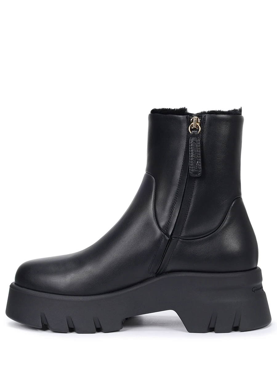 Ботинки кожаные на меху GIANVITO ROSSI G73108.20GOM.VGUNENE Черный  Фото 3