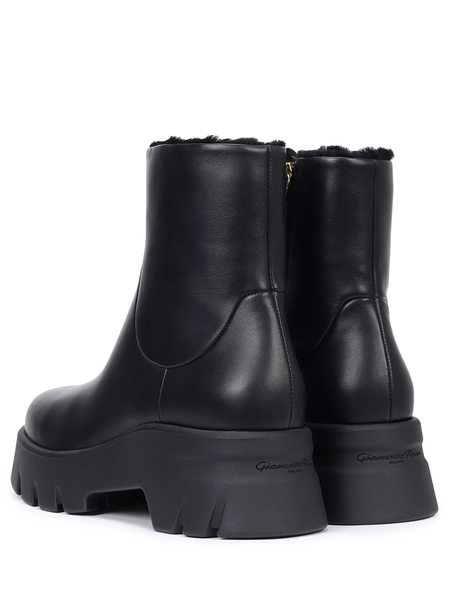 Ботинки кожаные на меху GIANVITO ROSSI G73108.20GOM.VGUNENE Черный  Фото 4