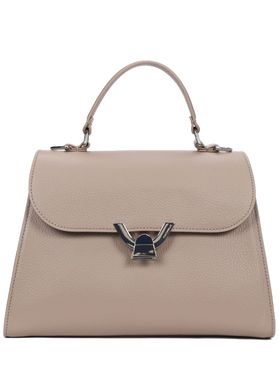 

Сумка кожаная, Бежевый, E1 QTF 18 02 02 N59