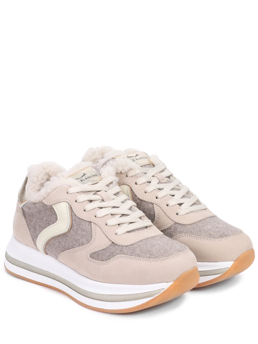 Кроссовки комбинированные на меху VOILE BLANCHE 2B79-001-2018672-03 Бежевый  Фото 2