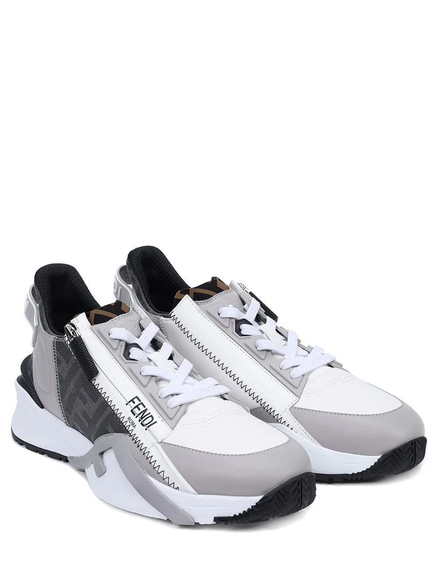 Кроссовки комбинированные FENDI 8E8035 AJZH F1PX8 Белый  Фото 2