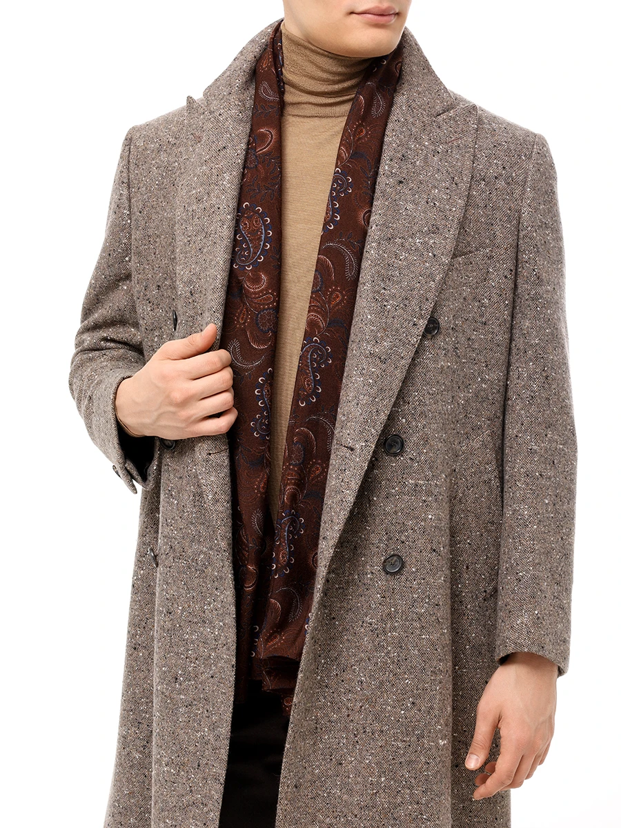 Шарф с принтом STILE LATINO STM22403 M30 Коричневый  Фото 2