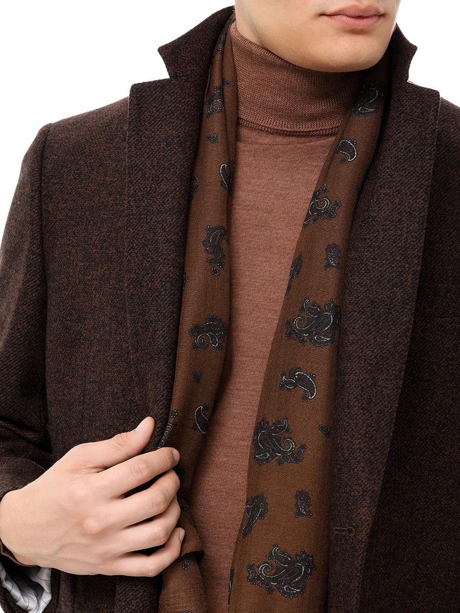 Шарф с принтом STILE LATINO STM22404 M26 Коричневый  Фото 2