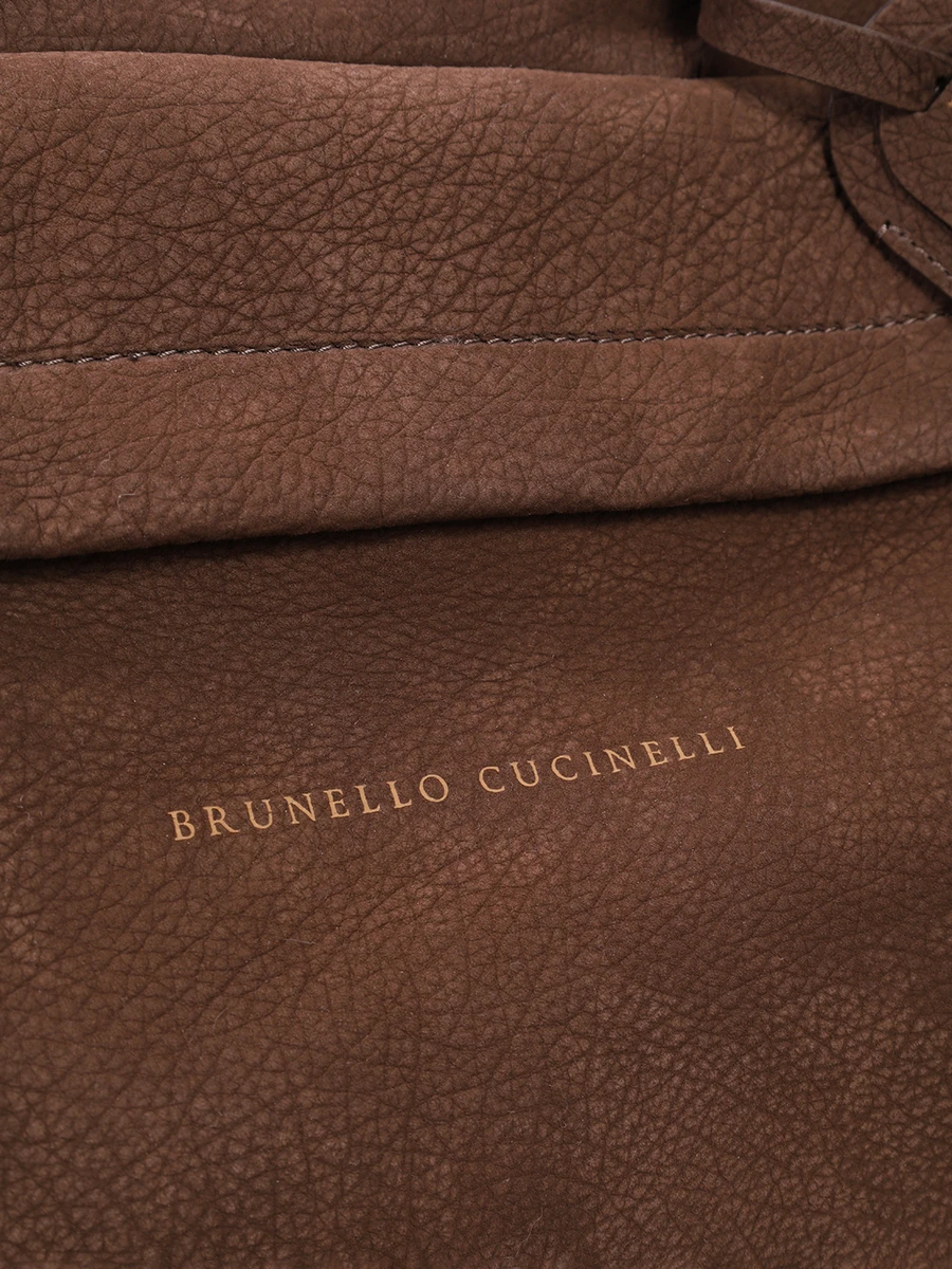 Сумка из нубука BRUNELLO CUCINELLI MBEPU395 C1035 Коричневый  Фото 5