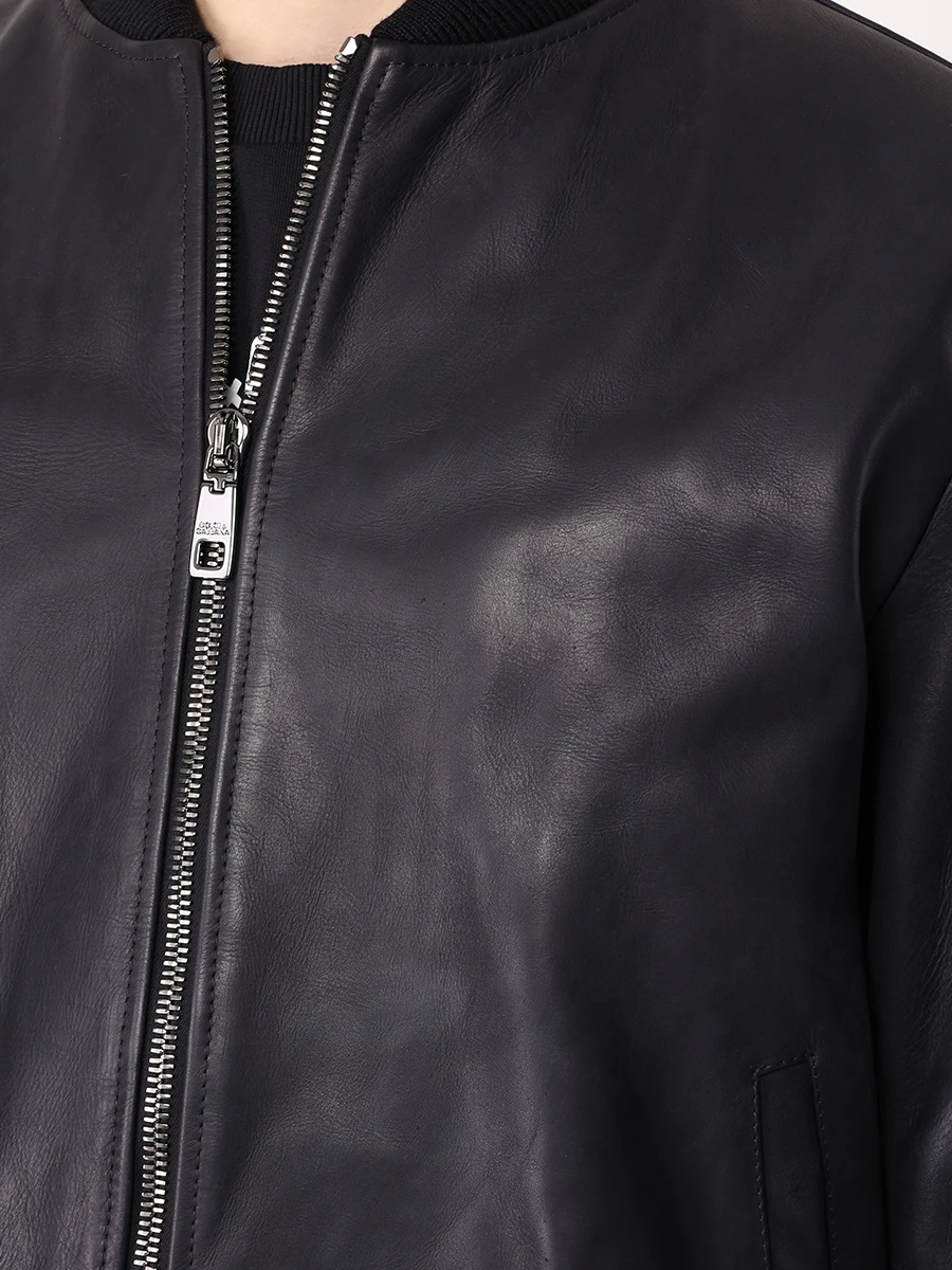 

Бомбер кожаный, Черный, G9BFQLHULUG N0000