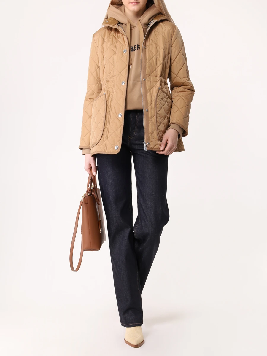 Худи хлопковое BURBERRY 8084756 Бежевый  Фото 2