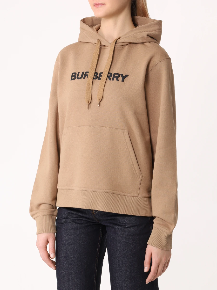 Худи хлопковое BURBERRY 8084756 Бежевый  Фото 4