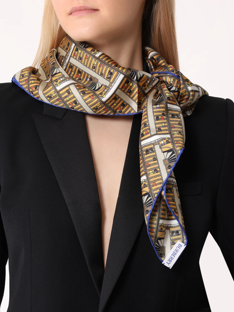 Платок шелковый BURBERRY 8093229 A4558 Принт  Фото 2