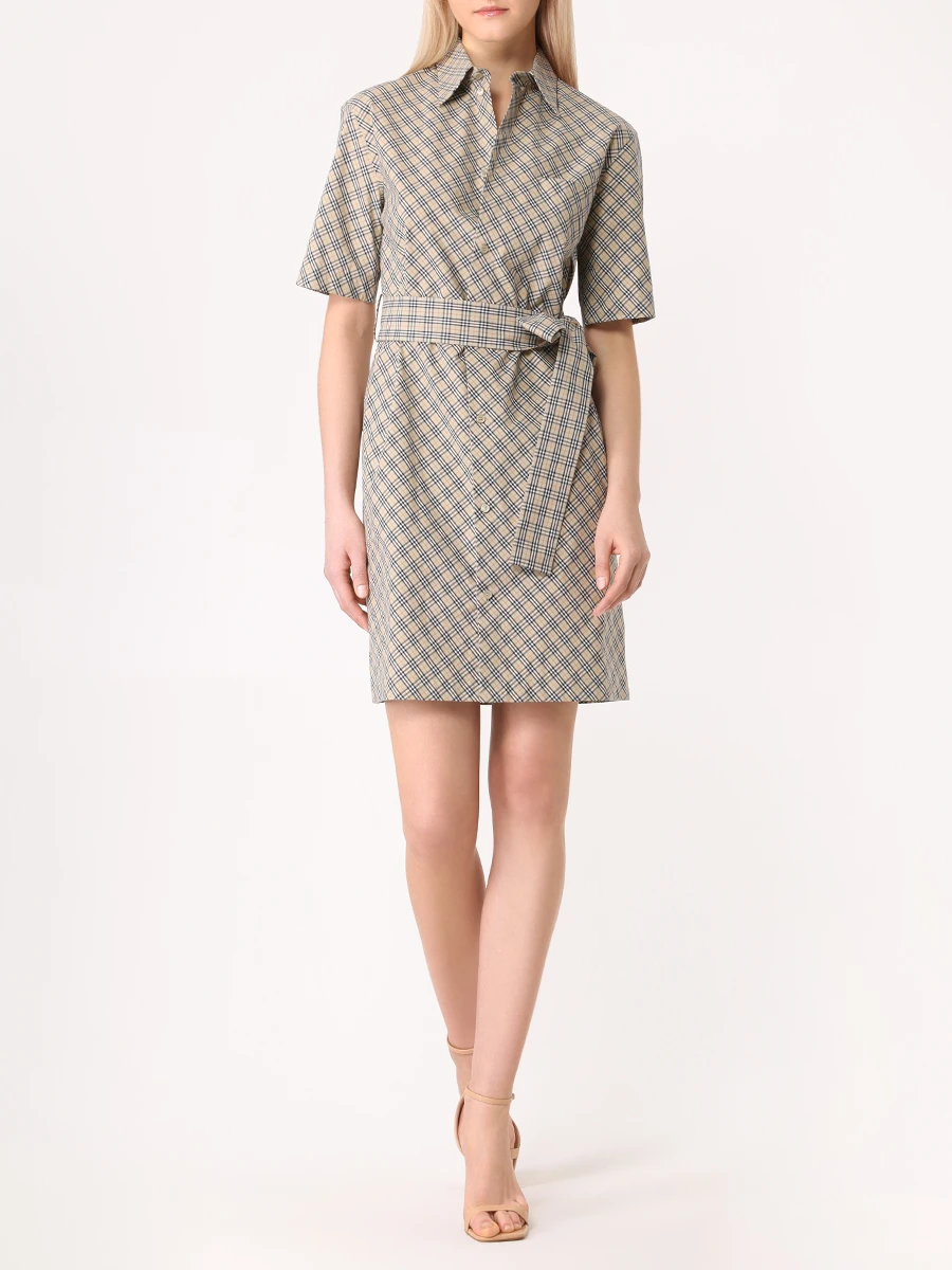 Платье хлопковое BURBERRY 8094357 C1200 Бежевый  Фото 2
