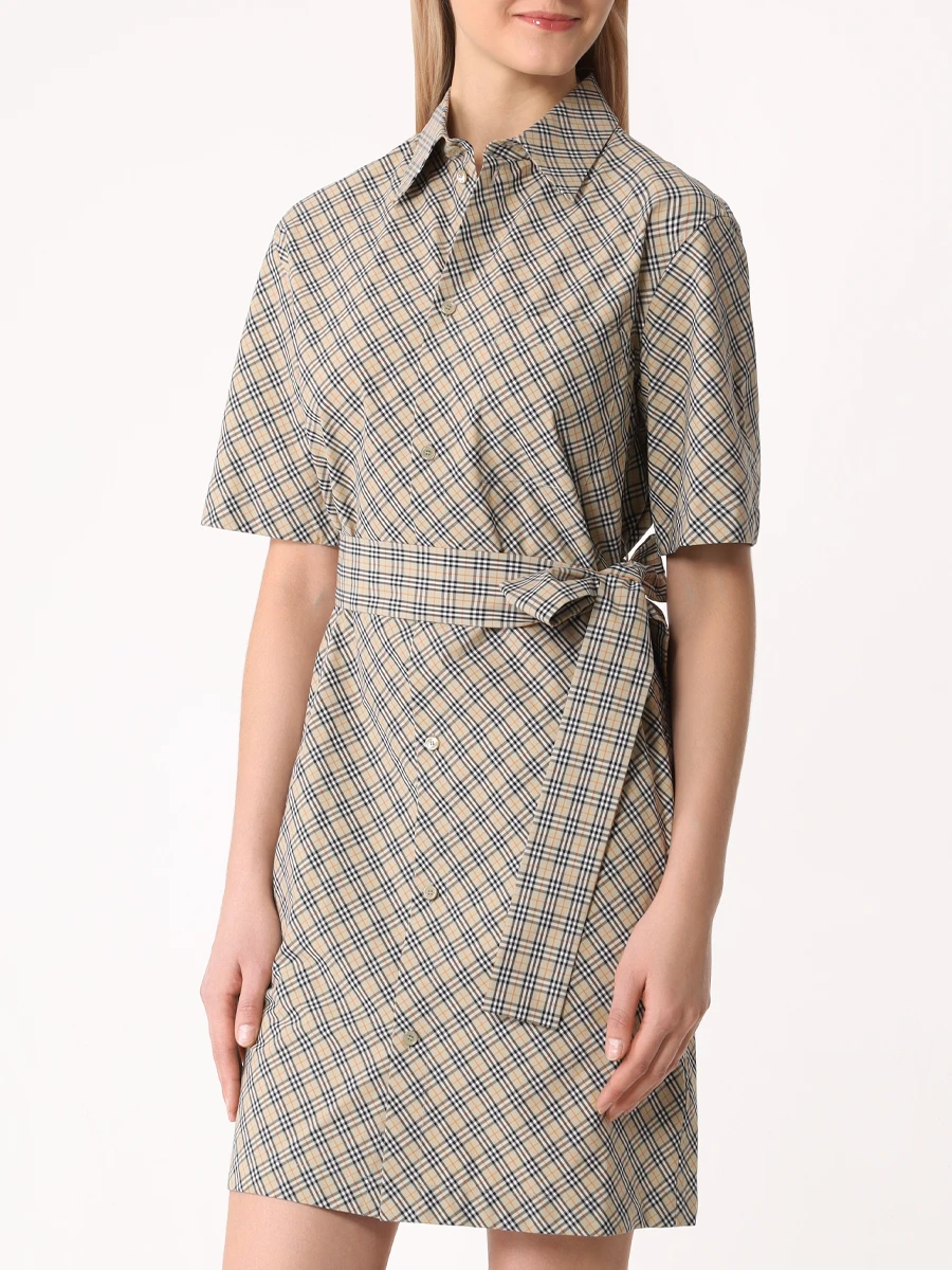 Платье хлопковое BURBERRY 8094357 C1200 Бежевый  Фото 4