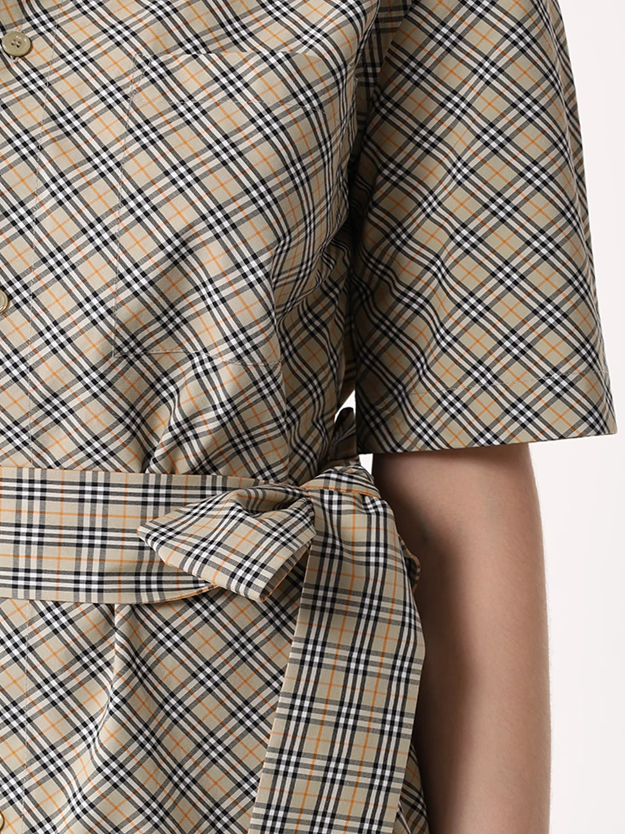 Платье хлопковое BURBERRY 8094357 C1200 Бежевый  Фото 5