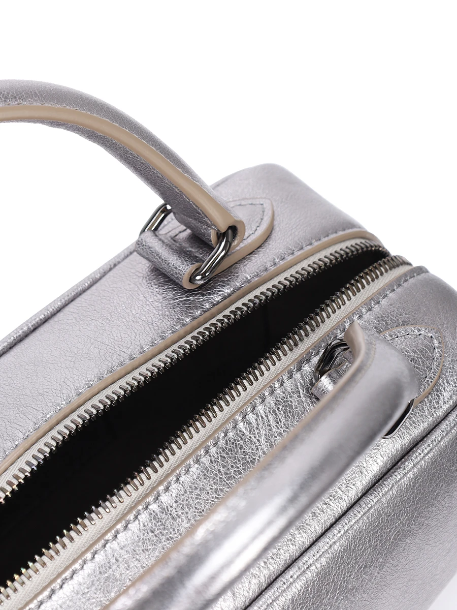 Сумка кожаная BRUNELLO CUCINELLI MBLMD2631 C9105 Серебряный  Фото 4