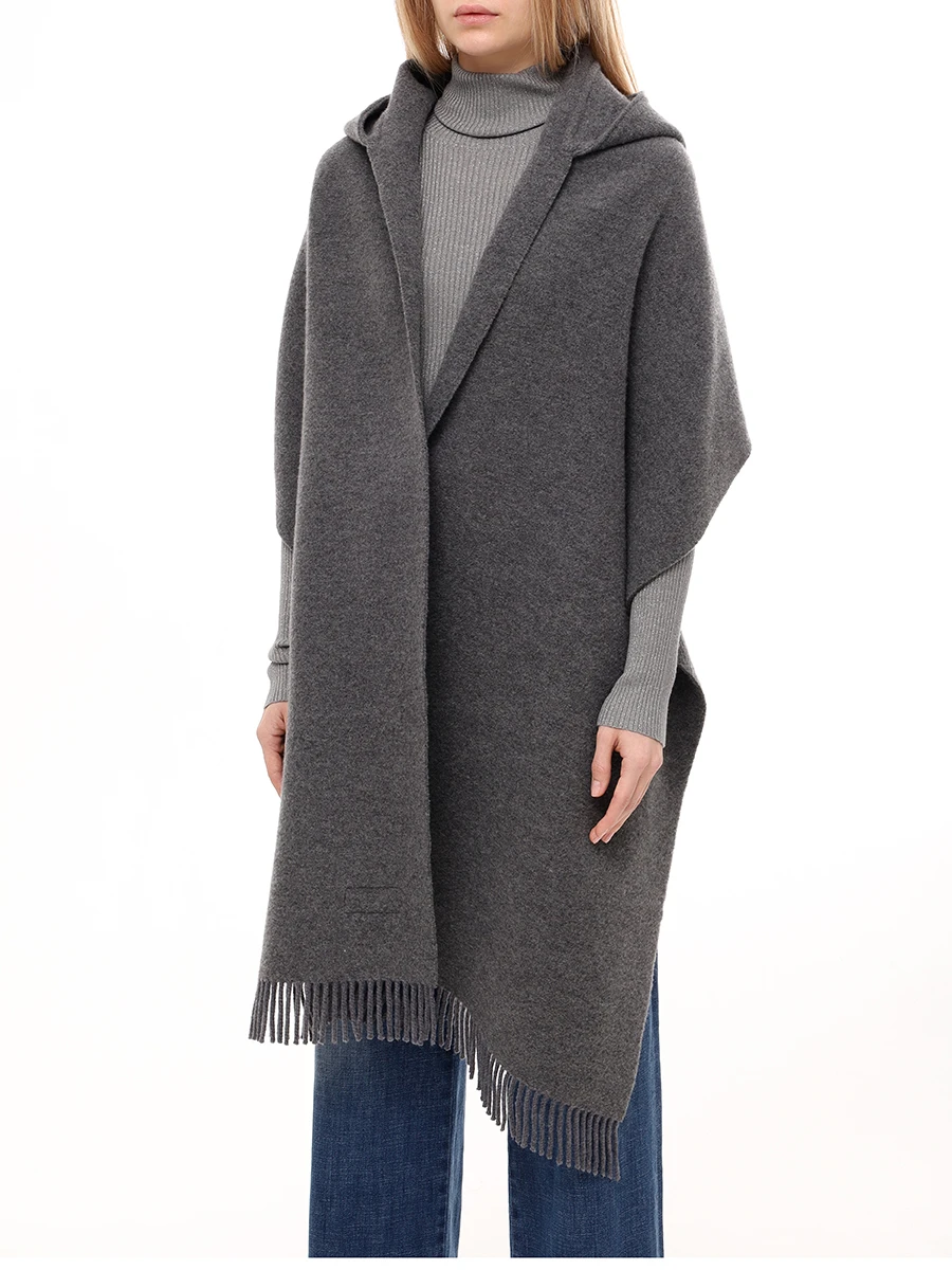 Шарф из шерсти и кашемира BRUNELLO CUCINELLI MSCDAGW83 C0106 Серый  Фото 4
