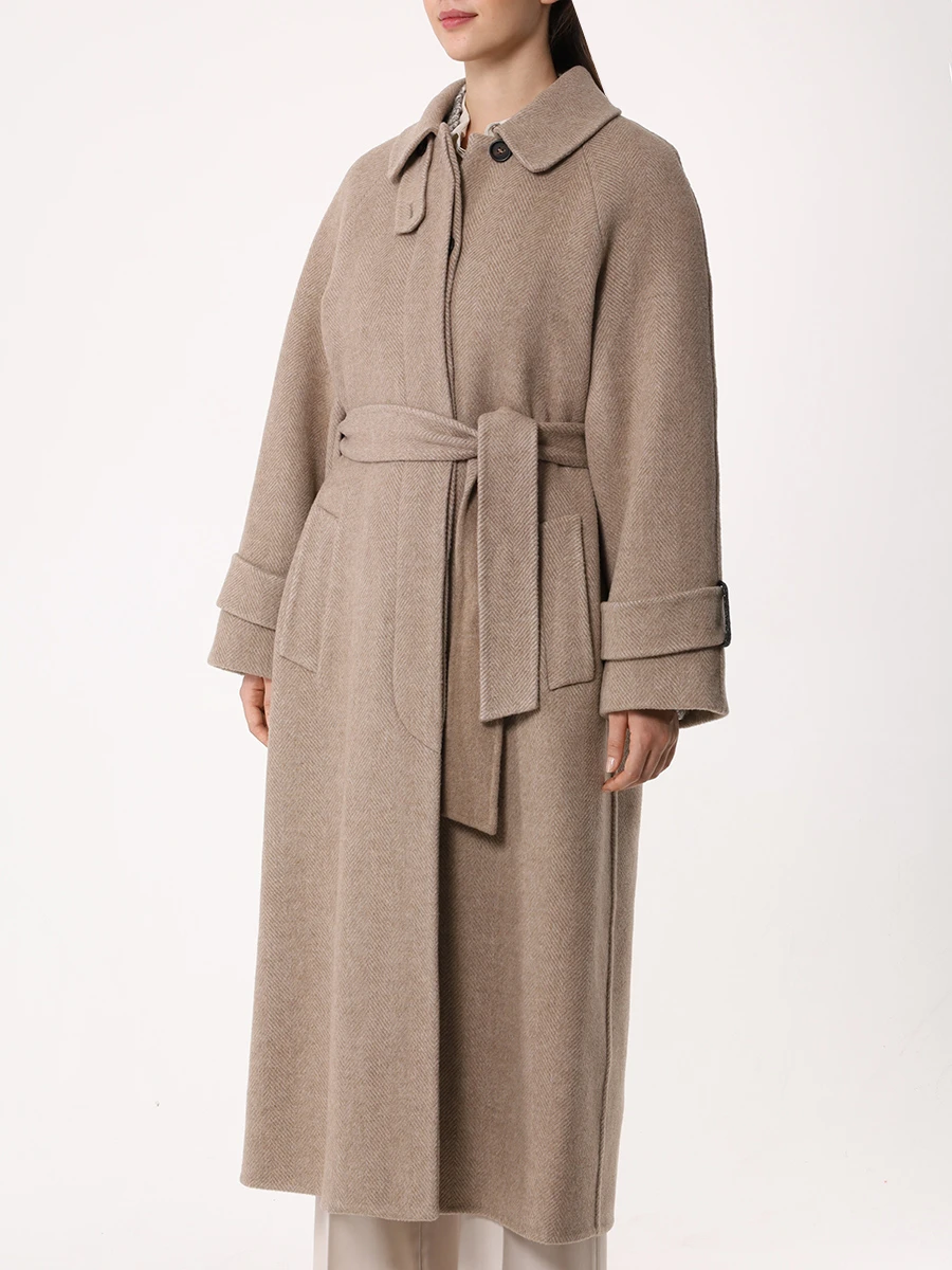 Пальто шерстяное BRUNELLO CUCINELLI MG5009855 C001 Бежевый  Фото 4