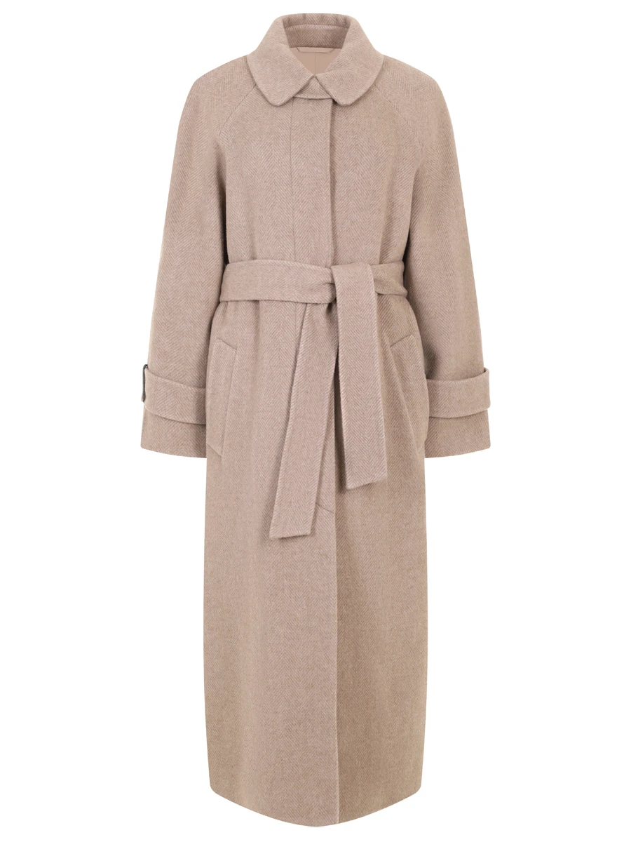 Пальто шерстяное BRUNELLO CUCINELLI MG5009855 C001 Бежевый 