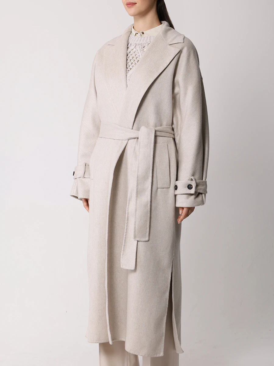 Пальто кашемировое BRUNELLO CUCINELLI MD5039797 C075 Бежевый  Фото 4
