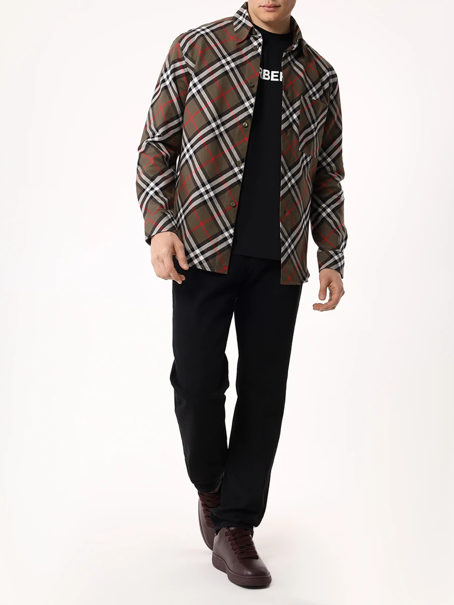 Рубашка Regular Fit хлопковая BURBERRY 8095341 Клетка  Фото 2