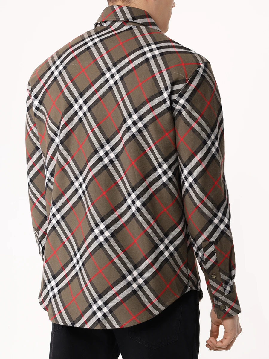 Рубашка Regular Fit хлопковая BURBERRY 8095341 Клетка  Фото 3