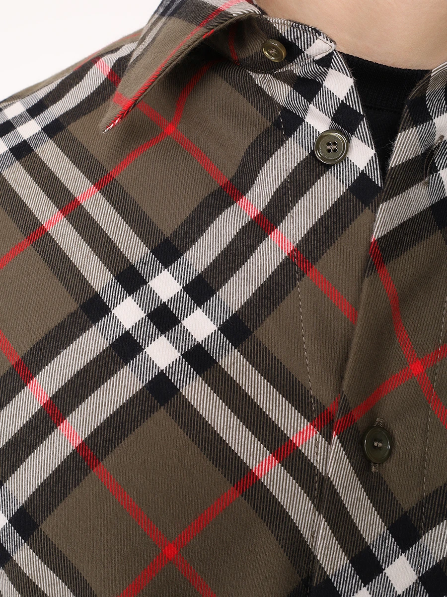 Рубашка Regular Fit хлопковая BURBERRY 8095341 Клетка  Фото 5
