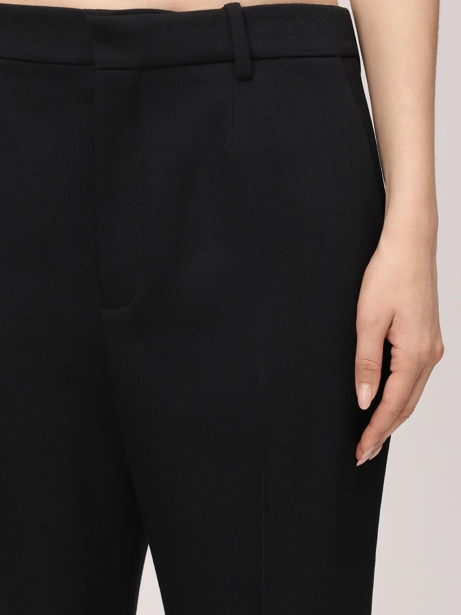 Брюки шерстяные SAINT LAURENT 798935-Y7E63-1000 Черный  Фото 4