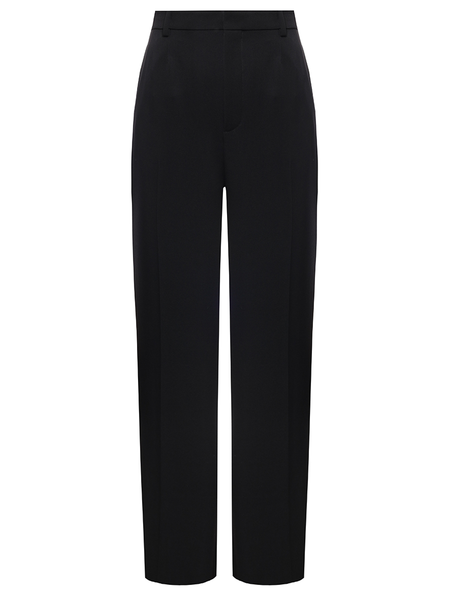 Брюки шерстяные SAINT LAURENT 798935-Y7E63-1000 Черный 