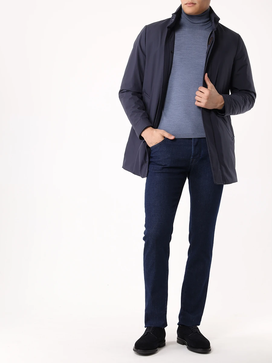 Пуховик однотонный MOORER BRACCI-SKT NAVY MOUGI100089-TEPA034 Темно Синий  Фото 2