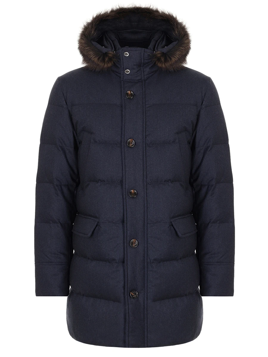Пуховик стеганый MOORER BARBIERI-LL/BLU GREY MOUPA100015-TEPA236 V1890 Синий 