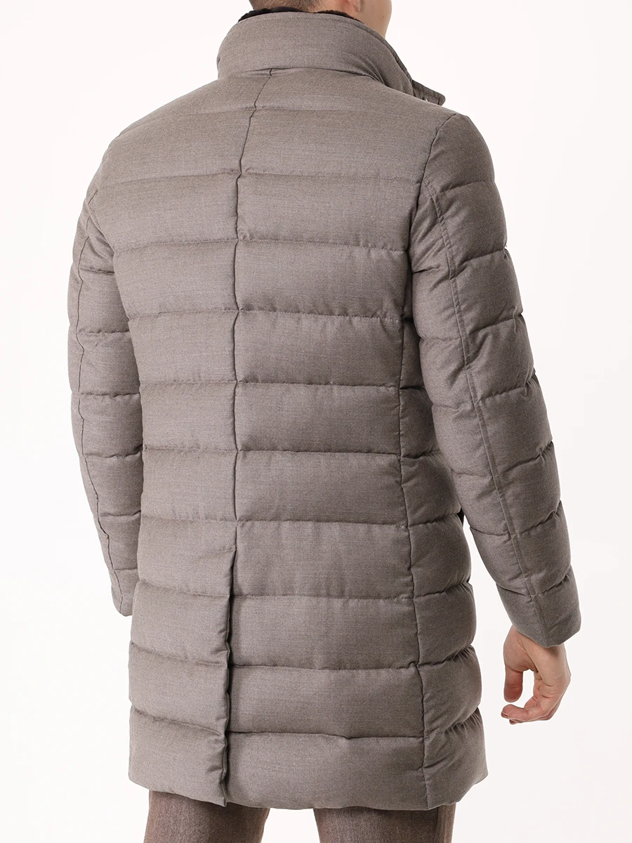 Пуховик стеганый MOORER ALFIERI-FUR-L BEIGE MOUGI200312-TEPA217 Серый  Фото 3