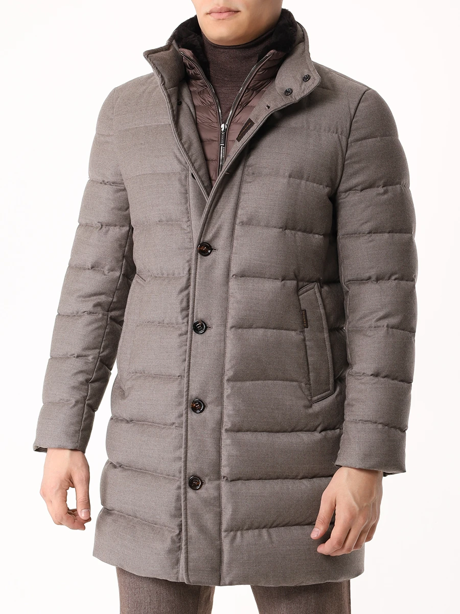 

Пуховик стеганый, Серый, ALFIERI-FUR-L BEIGE MOUGI200312-TEPA217