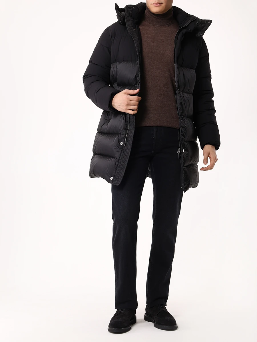 Пуховик стеганый MOORER YRAN-SHK/NERO MOUPA100108-TEPA206 Черный  Фото 2