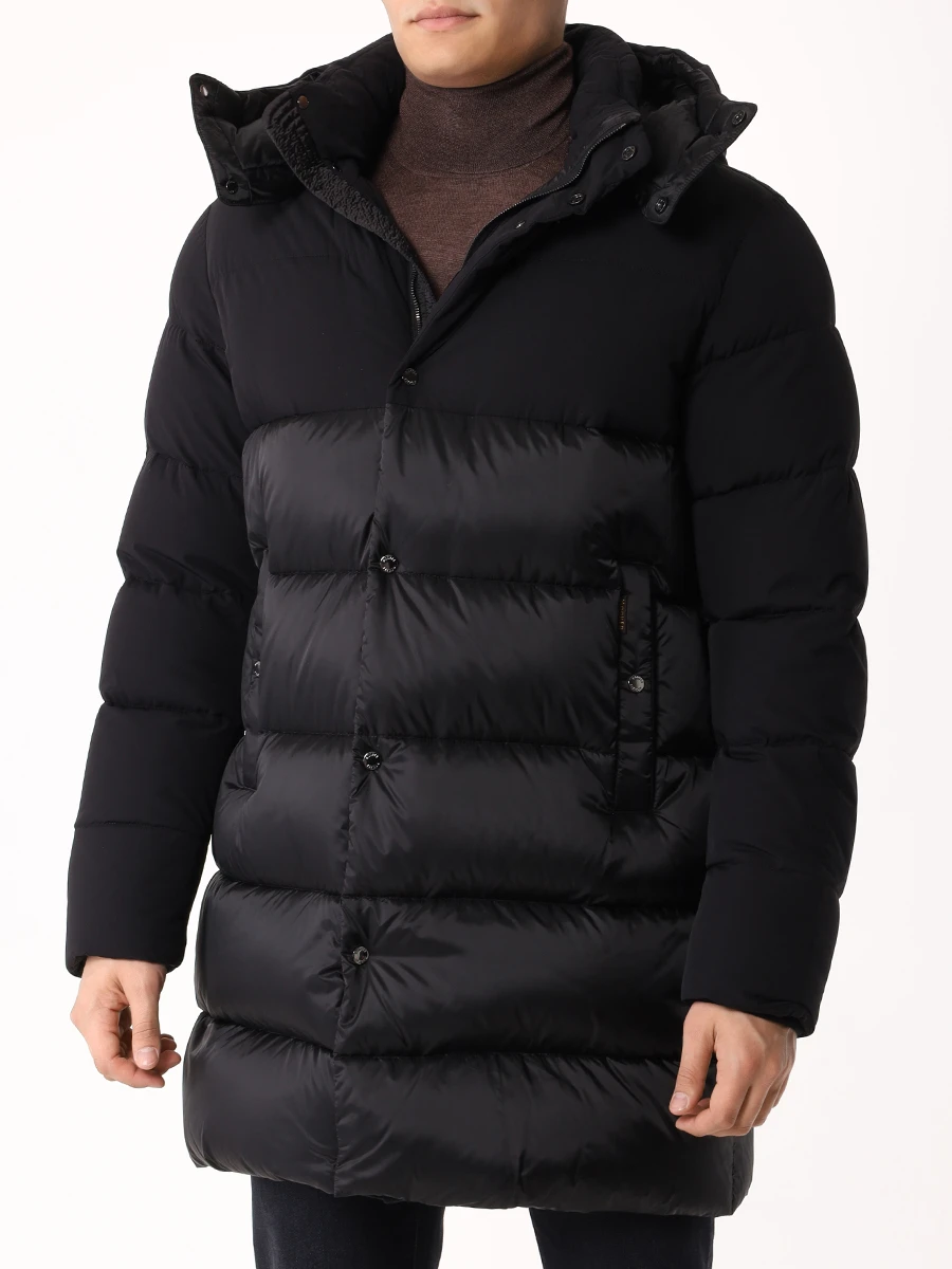 Пуховик стеганый MOORER YRAN-SHK/NERO MOUPA100108-TEPA206 Черный  Фото 4