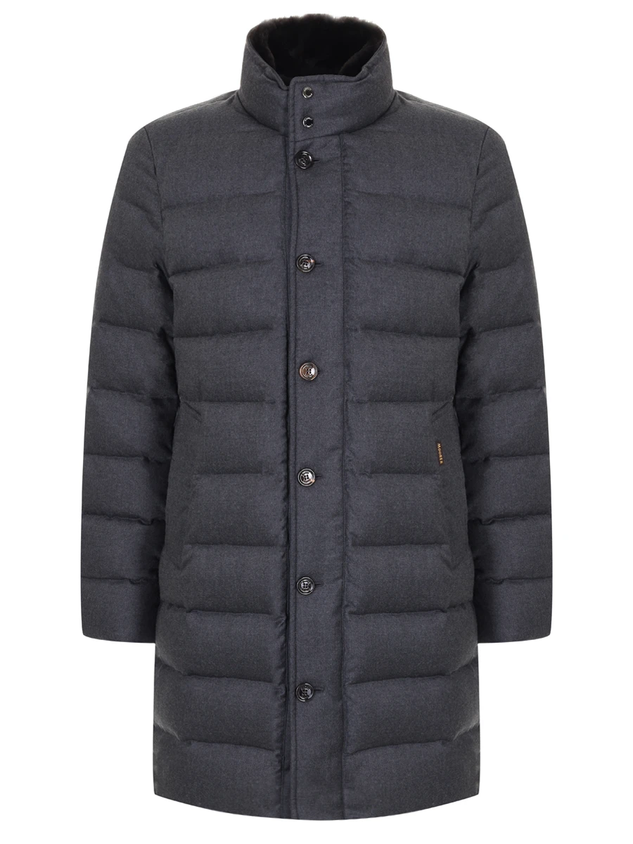 

Пуховик стеганый, Серый, ALFIERI-FUR-L ANTRAC MOUGI200312 ANTRACITE Темно