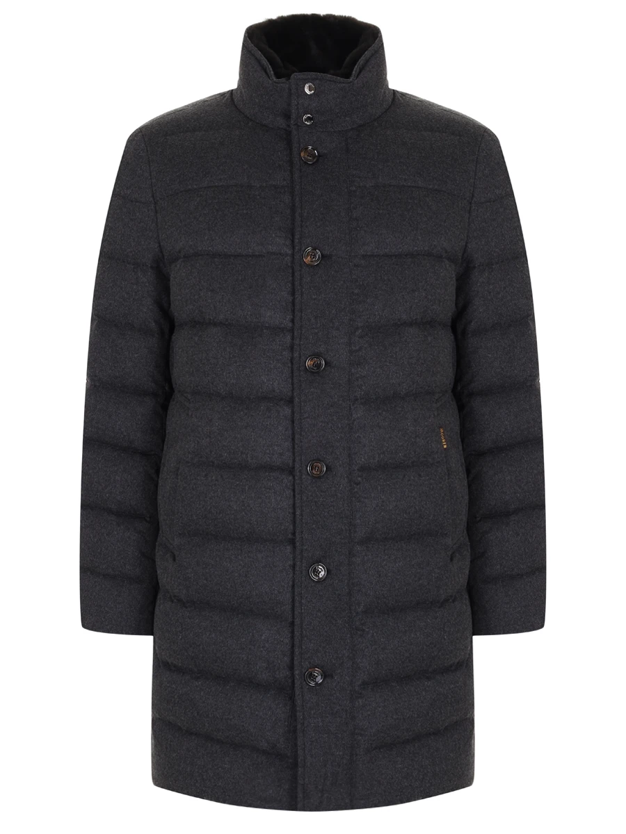 

Пуховик стеганый, Серый, ALFIERI-FUR-IL ANTRACITE MOUGI100104-TEPA222 Темно