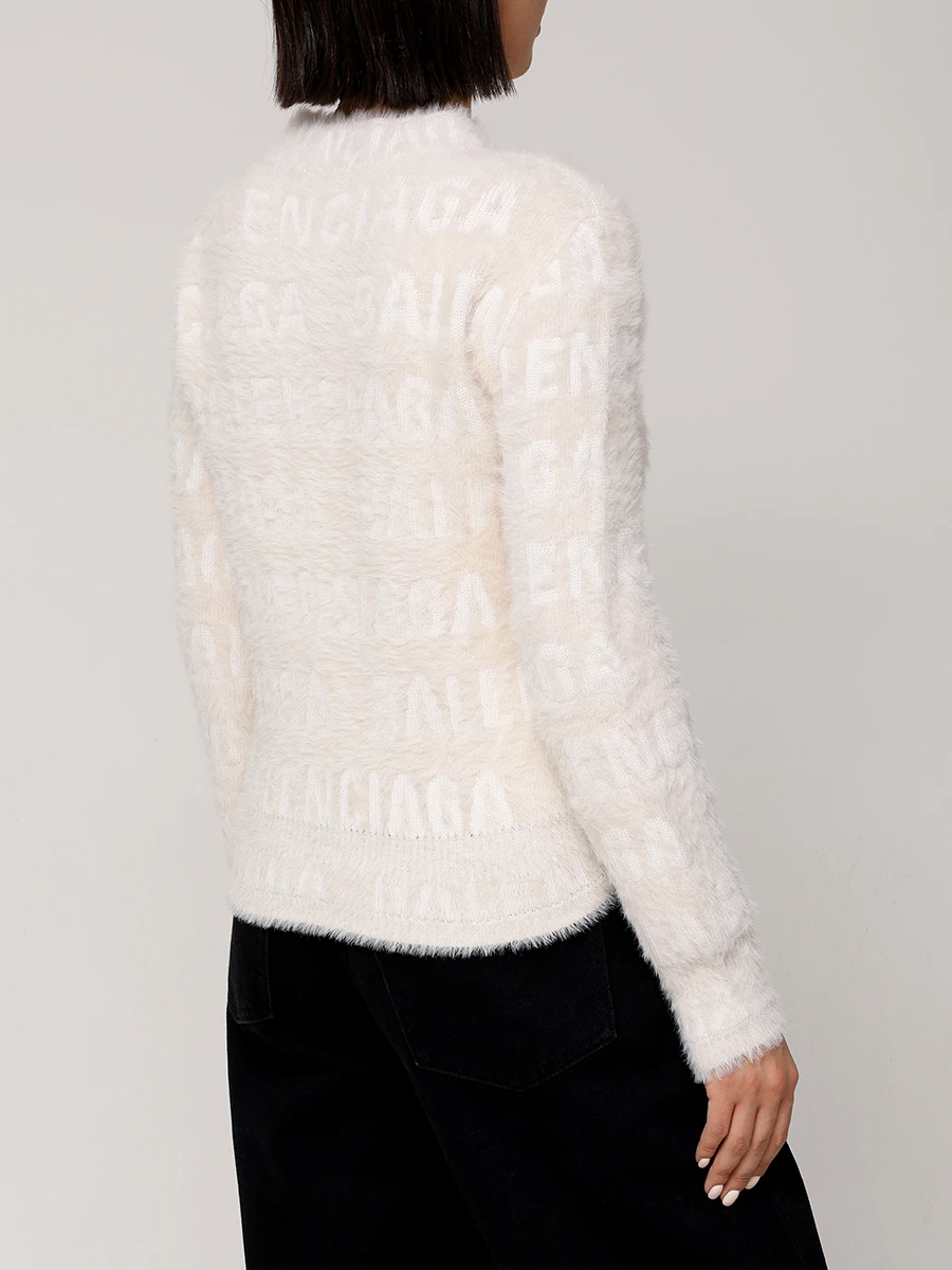 Джемпер шерстяной BALENCIAGA 769027-T6230-9002 Бежевый  Фото 3