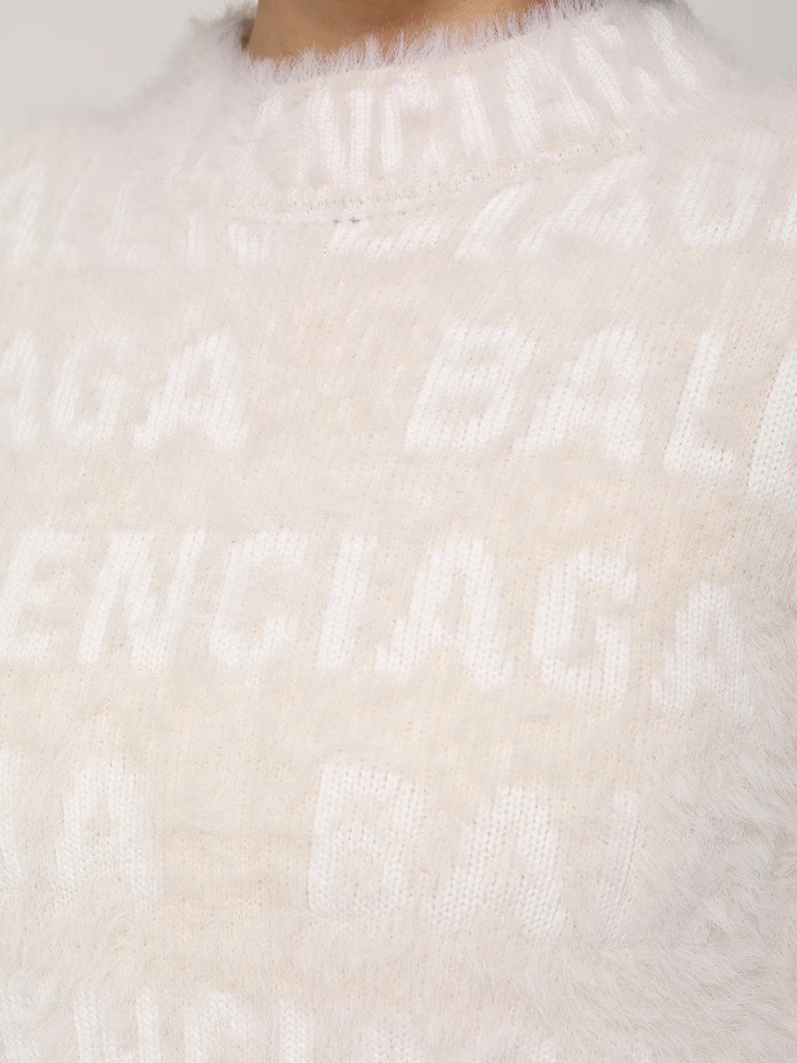 Джемпер шерстяной BALENCIAGA 769027-T6230-9002 Бежевый  Фото 5