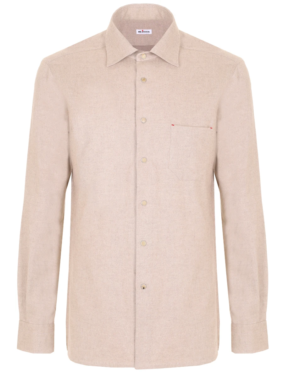 Рубашка Slim Fit хлопковая KITON UMCNERHH0906108000 Бежевый 