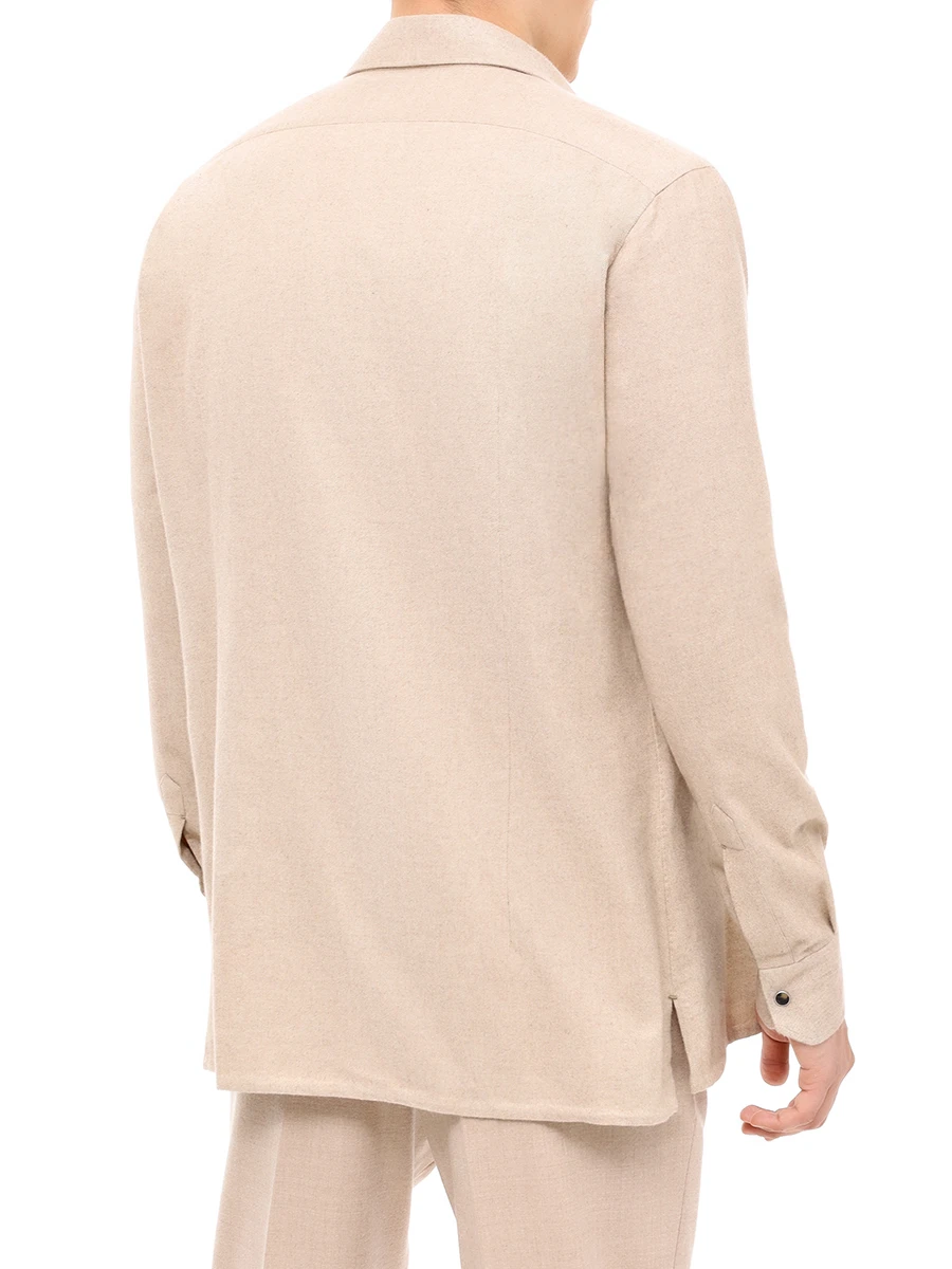 Рубашка хлопковая KITON UMCNERHH0906108001 Бежевый  Фото 3