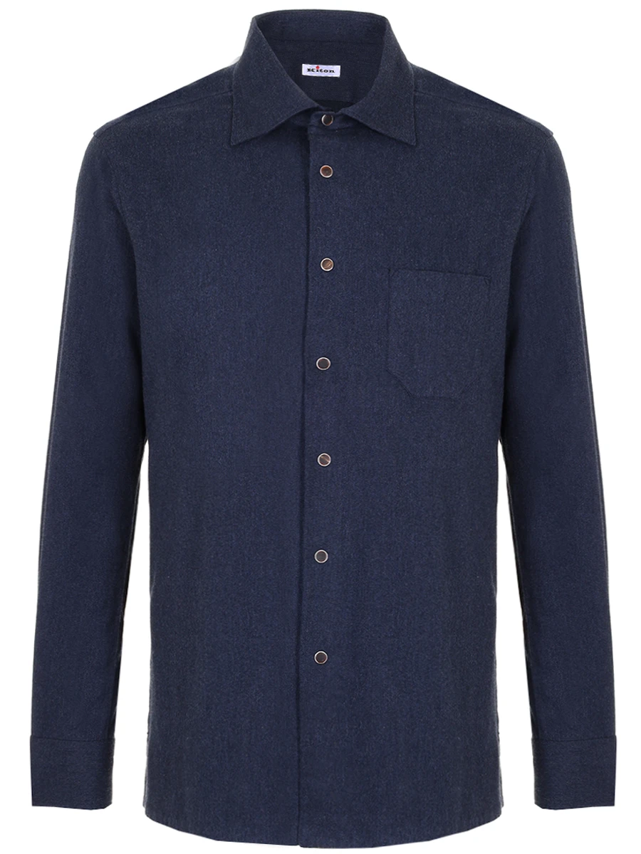 Рубашка Slim Fit хлопковая KITON UMCNERHH0906114000 Синий 