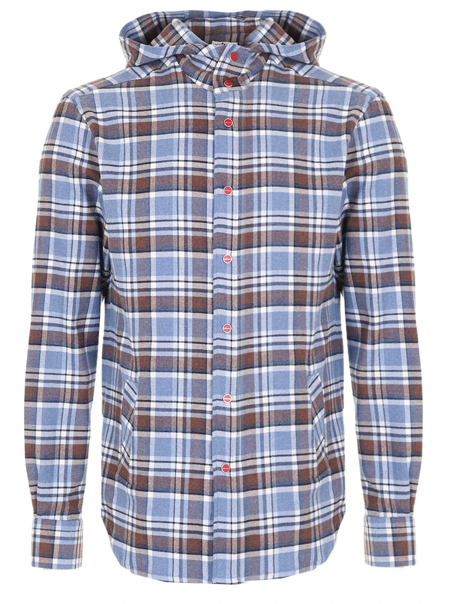 Рубашка Regular Fit хлопковая KITON UMCMARH0907101000 Голубой 