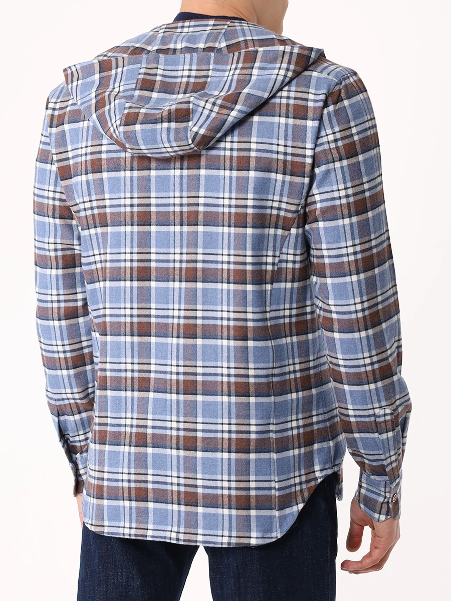 Рубашка Regular Fit хлопковая KITON UMCMARH0907101000 Голубой  Фото 3